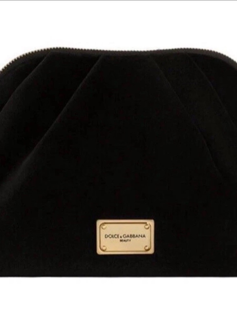 Dolce & Gabbana Black Velvet Cosmetic Clutch with Rare Gold Plaque - Picture 10 of 15
